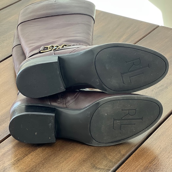 Lauren Ralph Lauren Brown Leather Riding Boots - Picture 6 of 6